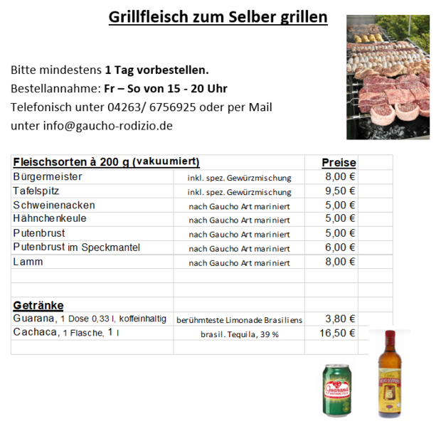 Grillfleisch Preistabelle